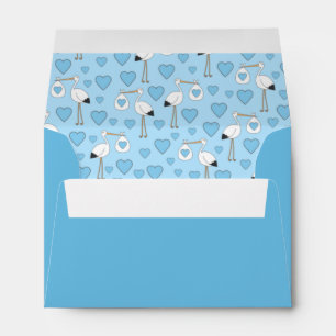 Stork Baby Shower Blue Boy Envelope