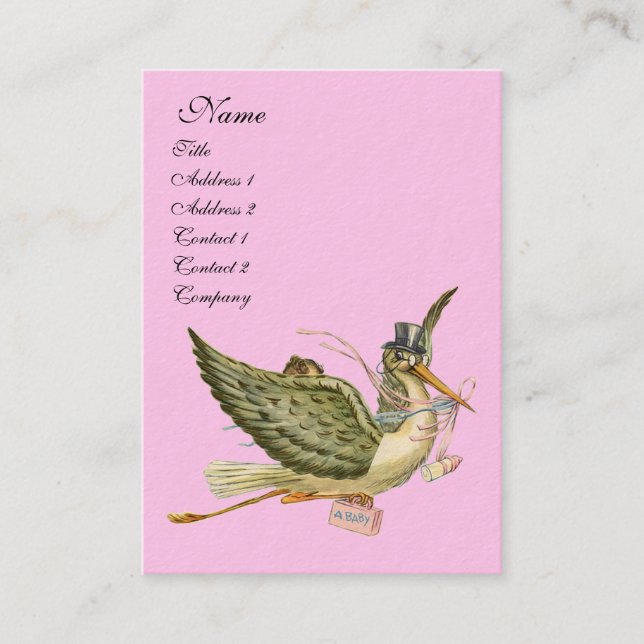 STORK BABY SHOWER BUSINESS CARD (Front)