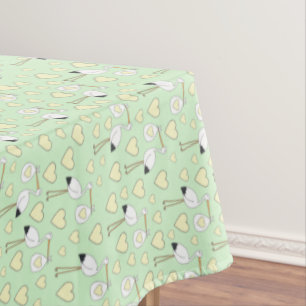 Stork Baby Shower Green Gender Neutral Tablecloth