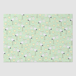 Stork Baby Shower Green Gender Neutral Tissue Paper