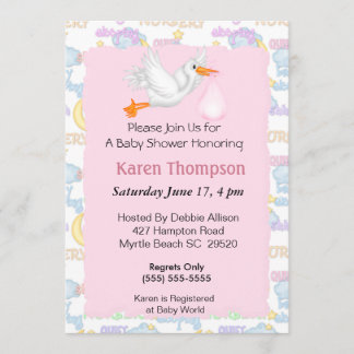 Stork Baby Shower Invitation
