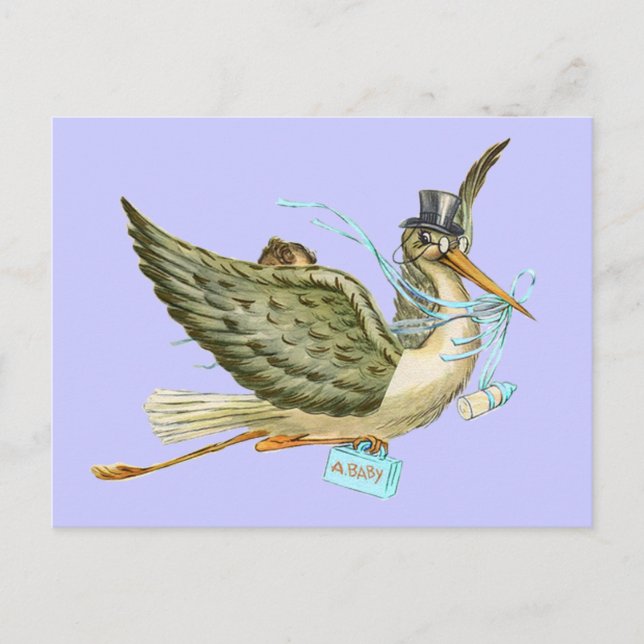 STORK BABY SHOWER INVITATION POSTCARD (Front)