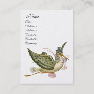STORK BABY SHOWER,Pink White Pearl Paper Business Card