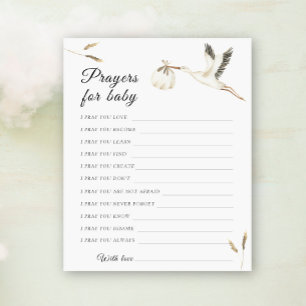 Stork baby shower prayers for baby 