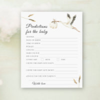 Stork baby shower Predictions and advice baby