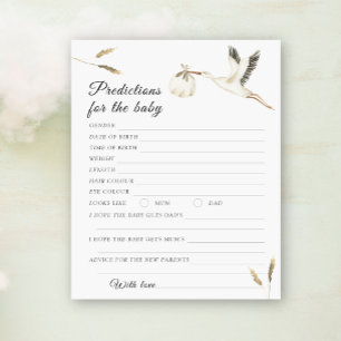 Stork baby shower Predictions and advice baby