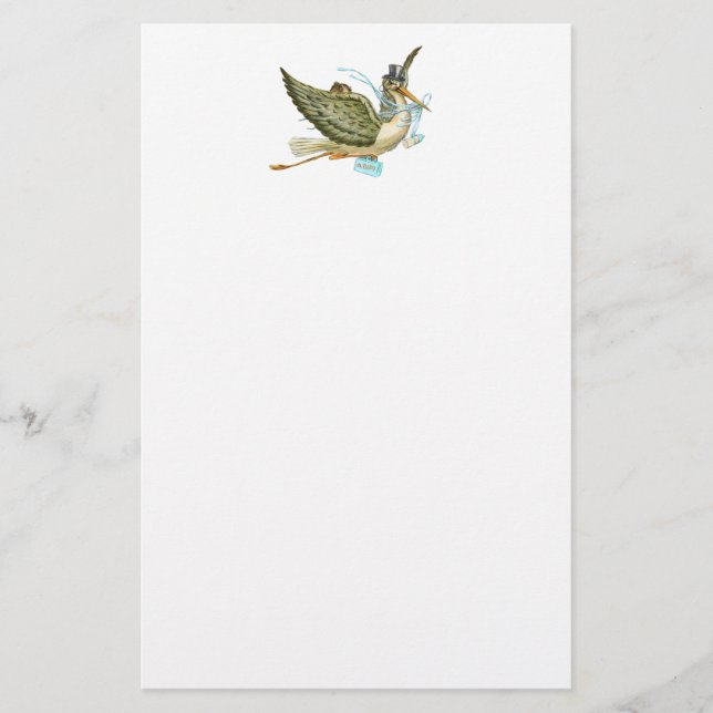 STORK BABY SHOWER STATIONERY (Front)