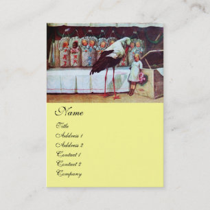 STORK BABY SHOWER yellow Business Card
