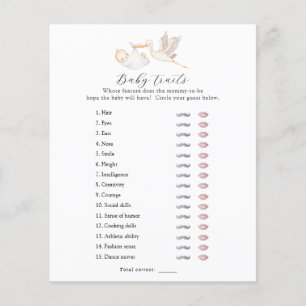 Stork Baby Traits Shower Game