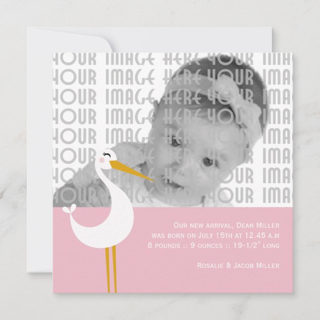 Stork Birth Announcement (Front)