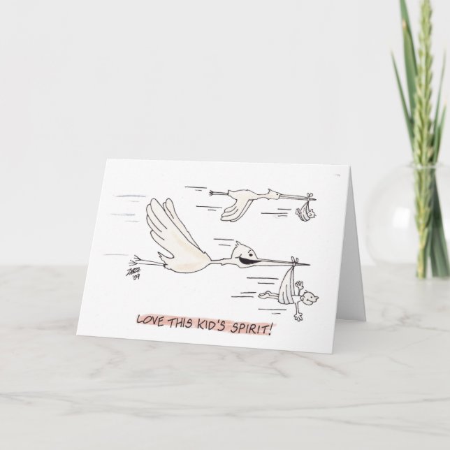 Stork (Birthday Card) Card (Front)