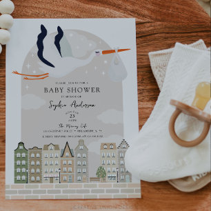 Stork Boho Baby Shower Special Delivery Sprinkle Invitation