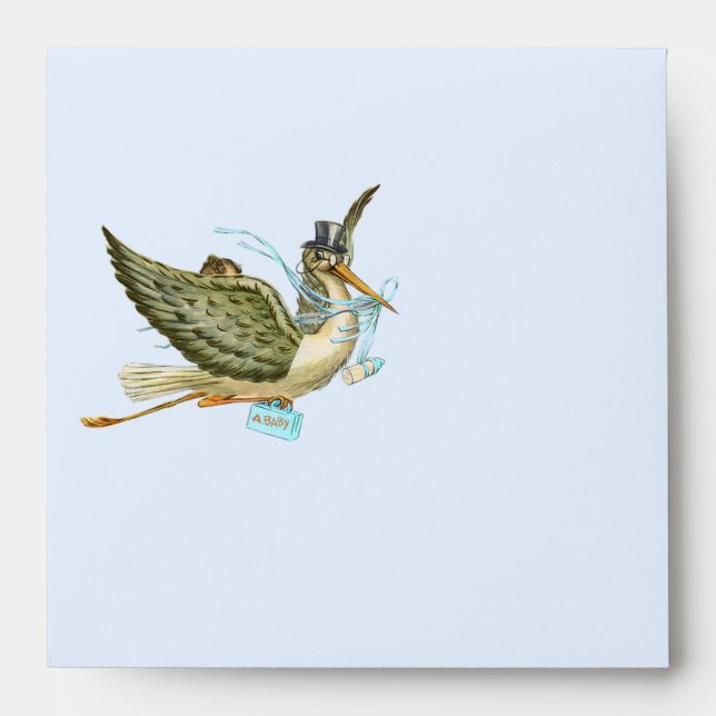STORK BOY BABY SHOWER , Blue Envelopes (Front)