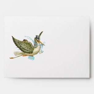 STORK BOY BABY SHOWER , Blue White Envelopes