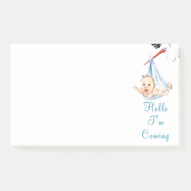 Stork Carrying Baby Funny Sticky Notes (Front)