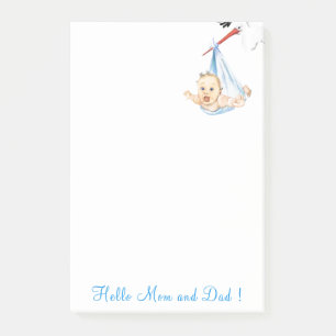 Stork Carrying Baby Post-it® Notes