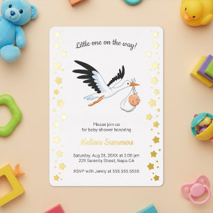 Stork Carrying Baby Selfie Baby Shower