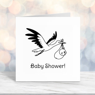 Stork Carrying Bundle Baby Shower Self-inking Stamp