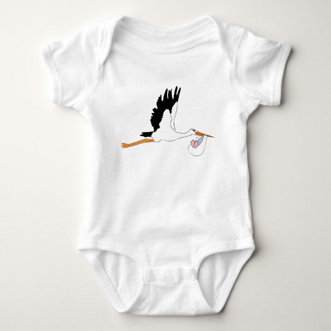 Stork delivering Baby Bodysuit (Front)