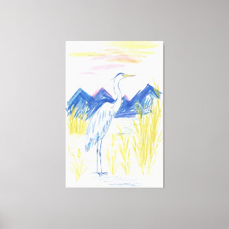 Stork from a mirage canvas print