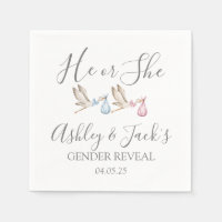 Stork Gender Reveal Stickers, Stork Favour tag,