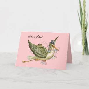 STORK GIRL BABY SHOWER INVITATION