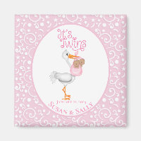 Stork Holding Twin African American Girls