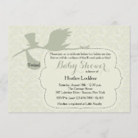 Stork is on the Way Baby Shower Invitation