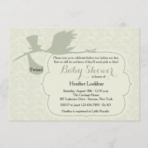 Stork is on the Way Baby Shower Invitation