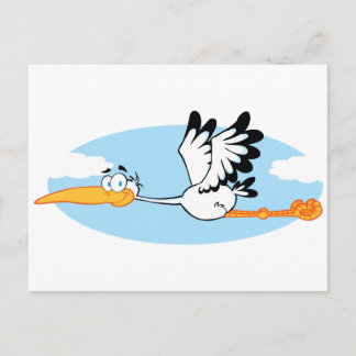 Stork Mascot Cartoon Character Postcard