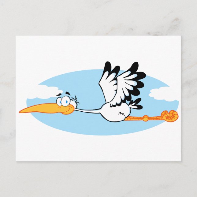 Stork Mascot Cartoon Character Postcard (Front)