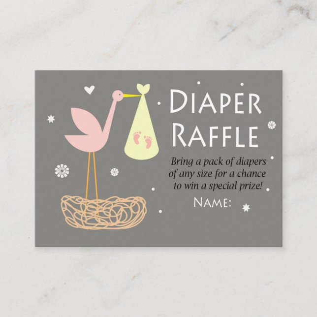 Stork nest Diaper Raffle Tickets (Front)