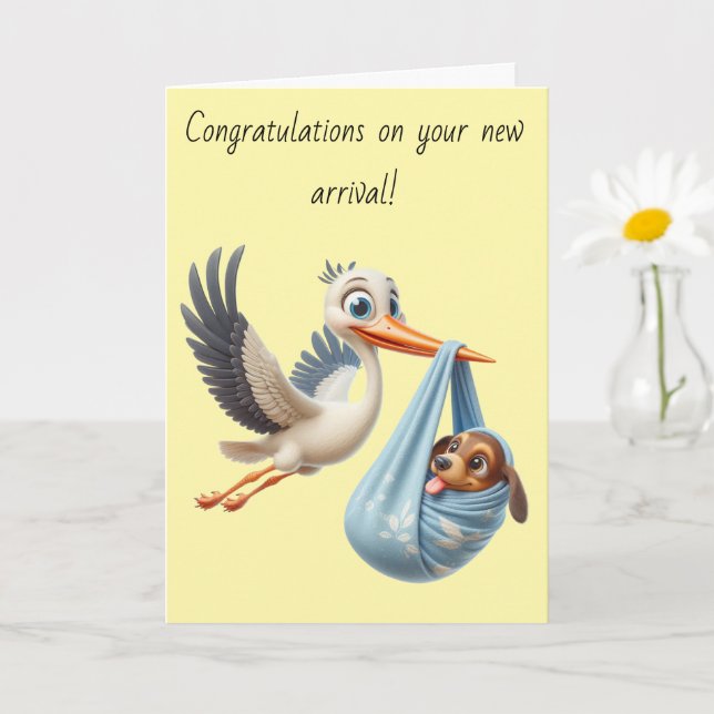 Stork New Arrival Card (Small Plant)