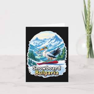 Stork Snowboarding In Beautiful Bulgaria Card