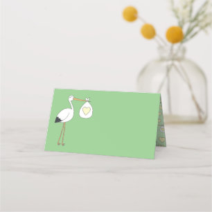 Stork Spring Baby Shower Place Card