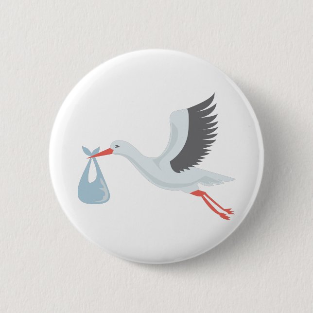 Stork The Delivery 6 Cm Round Badge (Front)