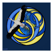Stork. Ukrainian abstract art