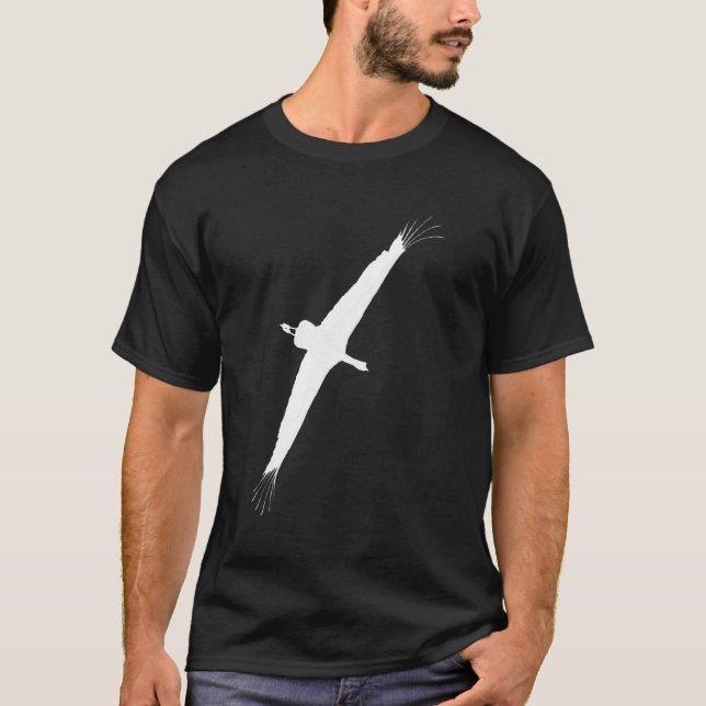 Stork Vector Bird Flight White Silhouette 1 T-Shirt (Front)