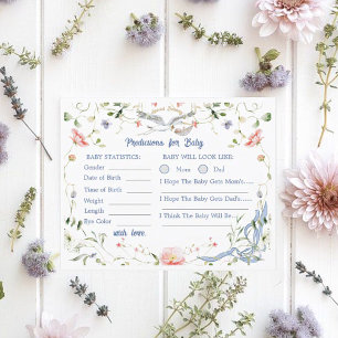 Stork Wildflower Ribbon Baby Shower Predictions