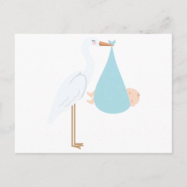 Stork with Baby Postcard (Front)