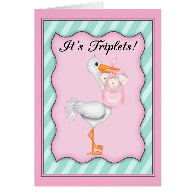 Stork with Girl Triplets (Front)