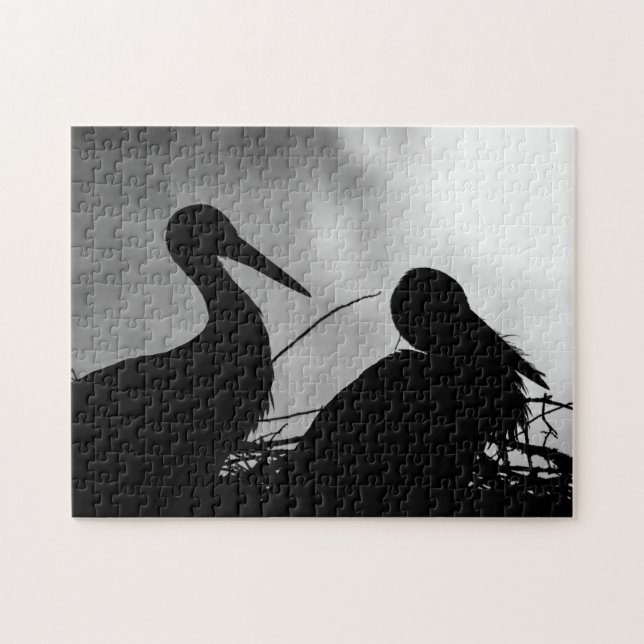 Storks Silhouette, Jigsaw Puzzle (Horizontal)