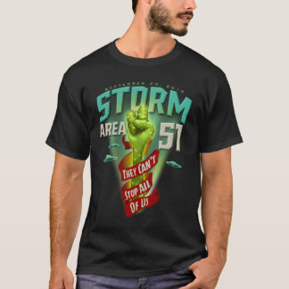 Storm Area 51 UFO They Can't Stop All of Us T-Shirt
