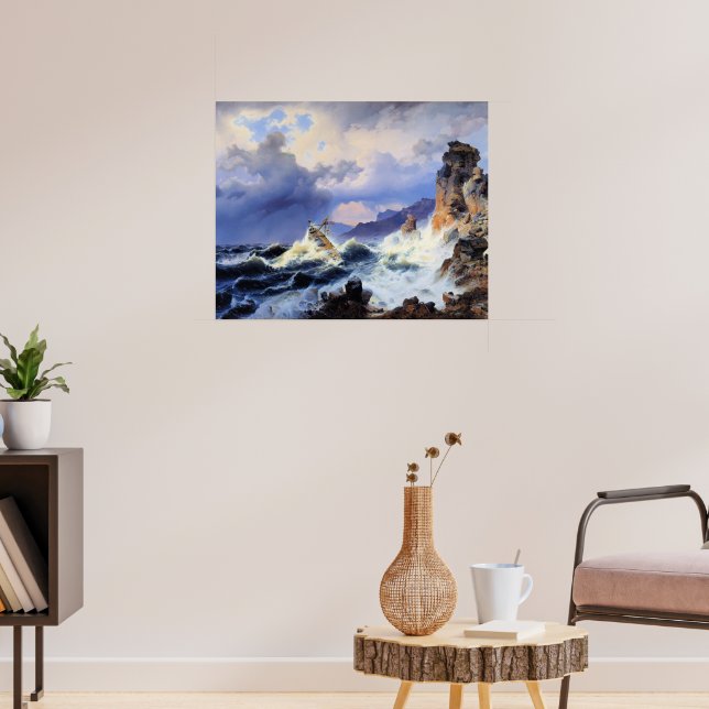 Storm at Sea off Norwegian Coast Poster (Living Room 3)
