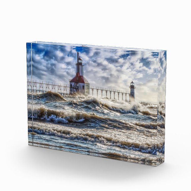 Storm At St Joseph Lighthouse Photo Block (Right)