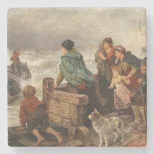 Storm by the Coast (by Rudolf Jordan) Stone Coaster