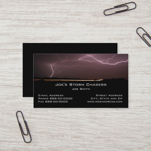Storm Chaser Business Card (Front/Back In Situ)