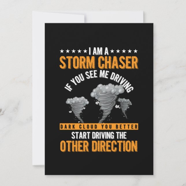 Storm Chaser Hurricane Wind Tornado Chasing Gift Invitation (Front)