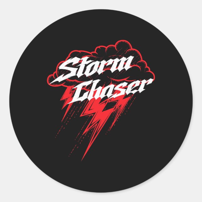 Storm Chaser Thunderstorm Meteorologist Weatherman Classic Round Sticker (Front)
