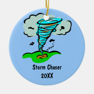 Storm Chaser Tornado Twister Weather Meteorology Ceramic Tree Decoration